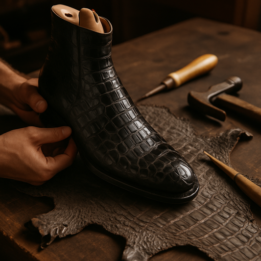 crocodile leather boots men