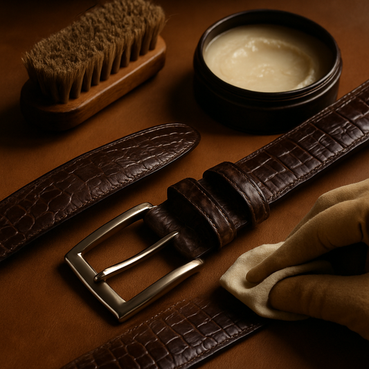 exotic leather dress belt