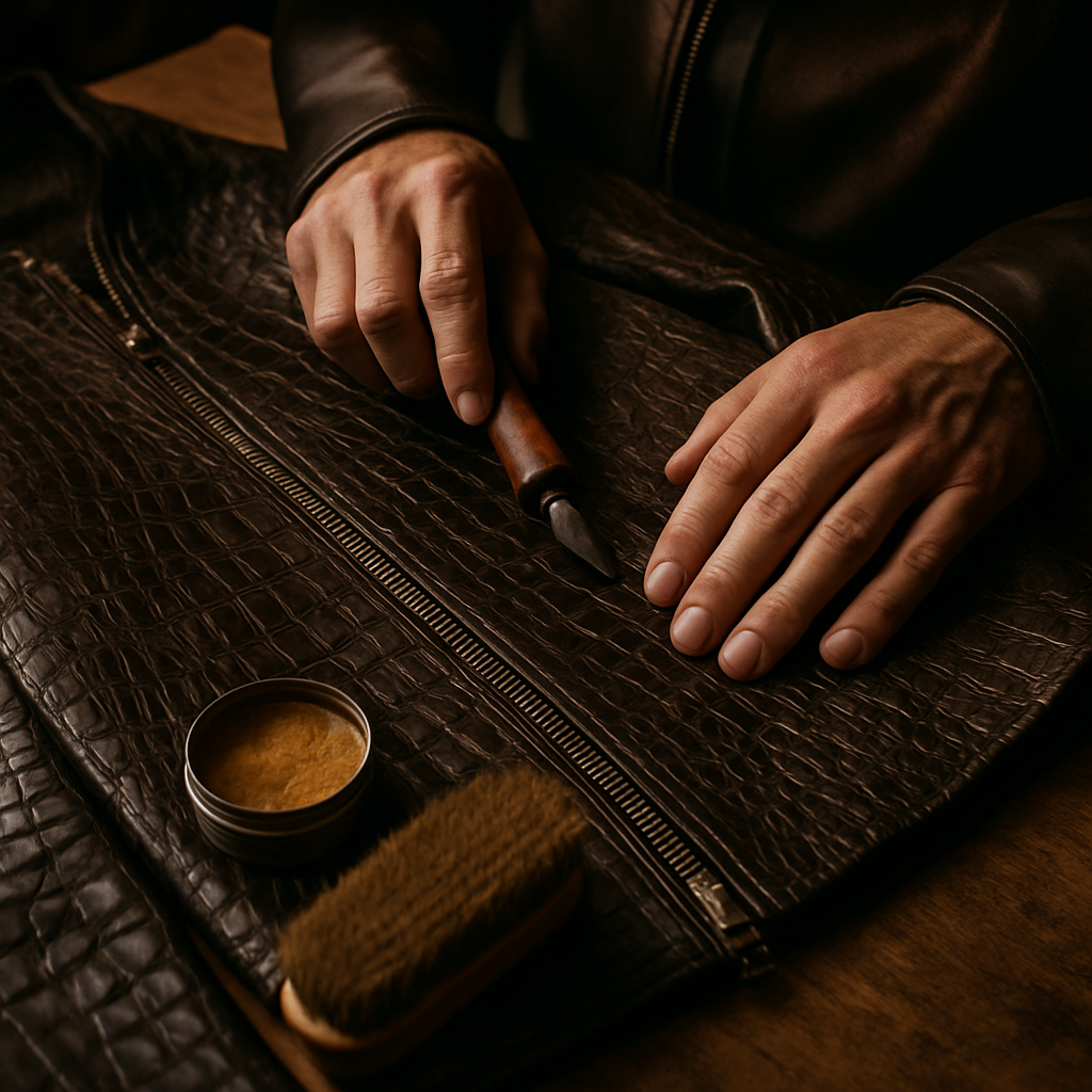 genuine crocodile jacket