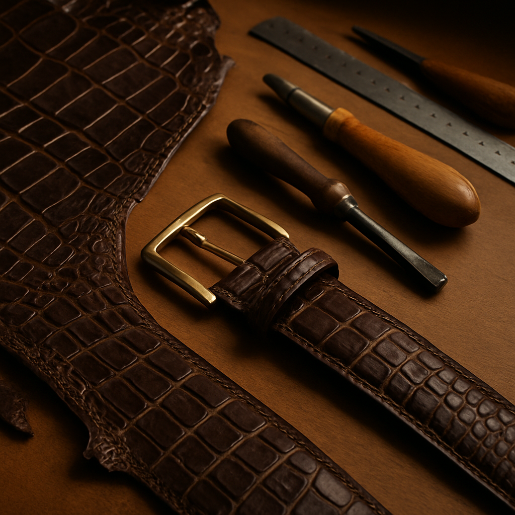 crocodile leather belt