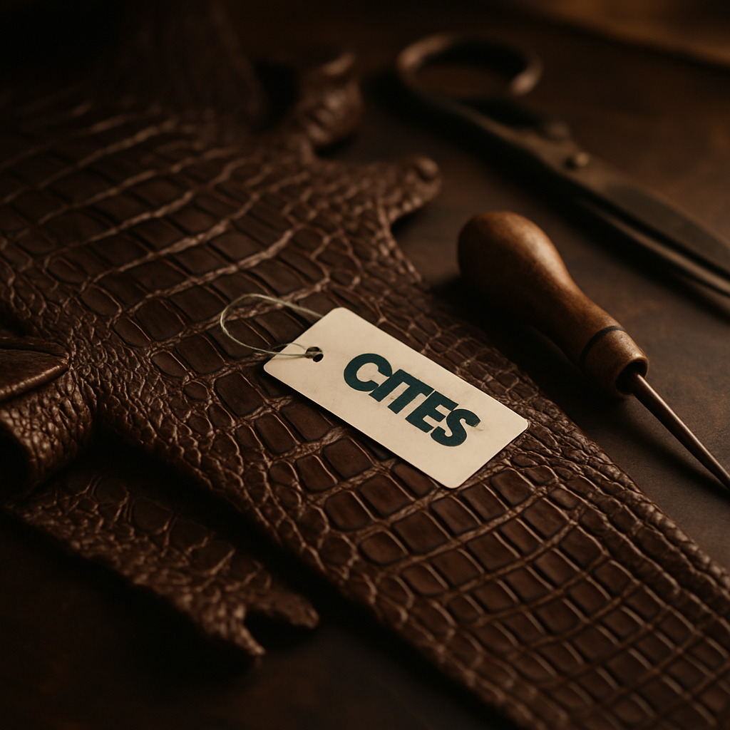CITES alligator leather tag