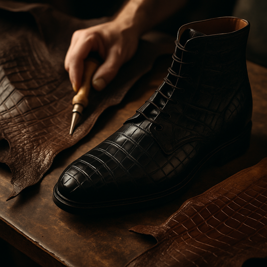 crocodile leather boots men