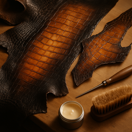 patina alligator leather