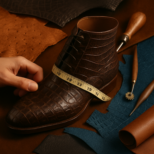 exotic leather ankle boots