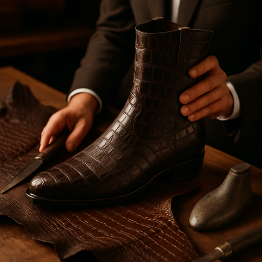 crocodile leather boots men