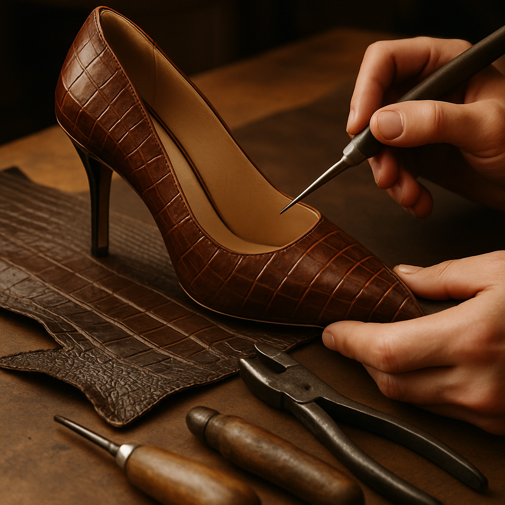 alligator leather pumps