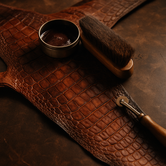 patina alligator leather