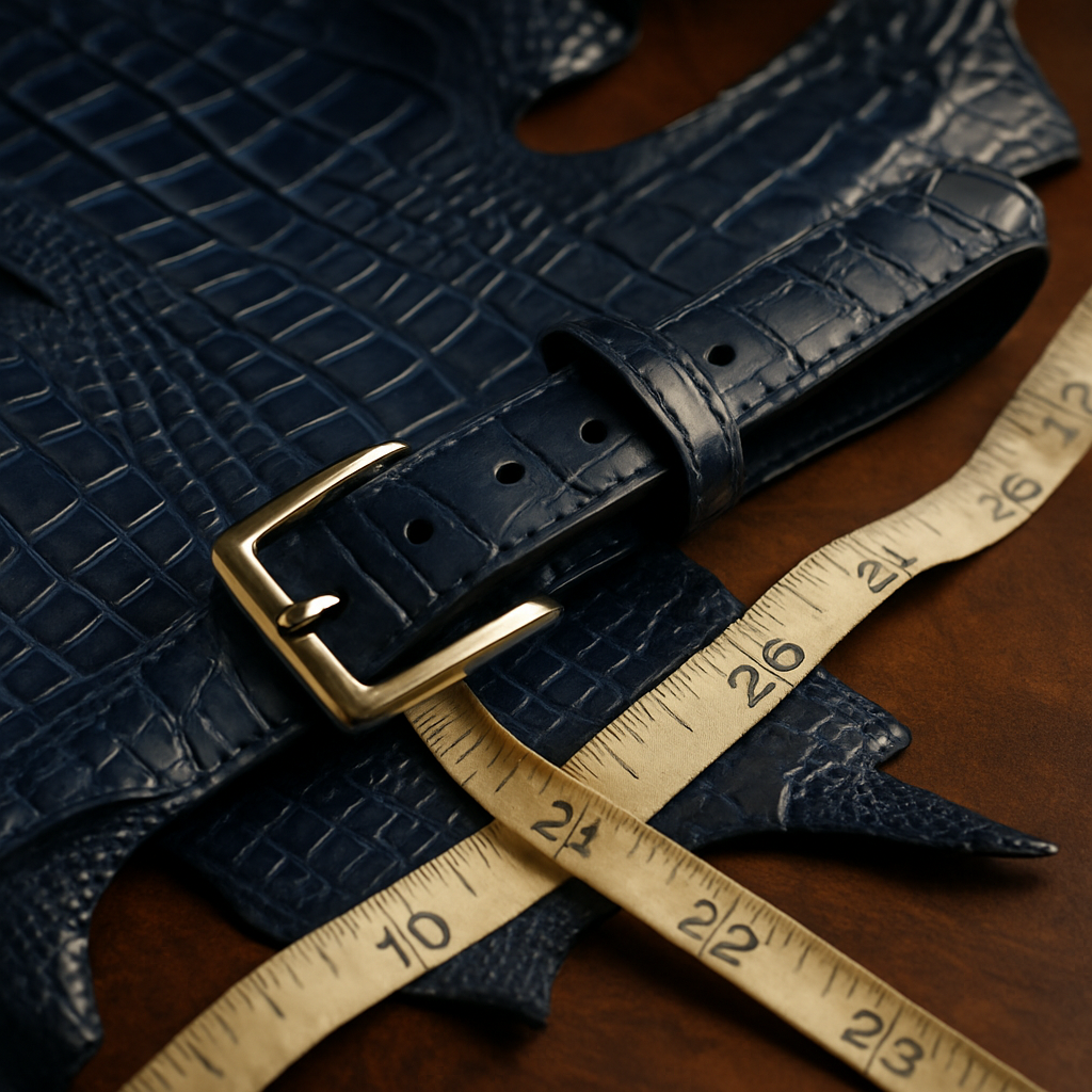 belt size guide crocodile leather