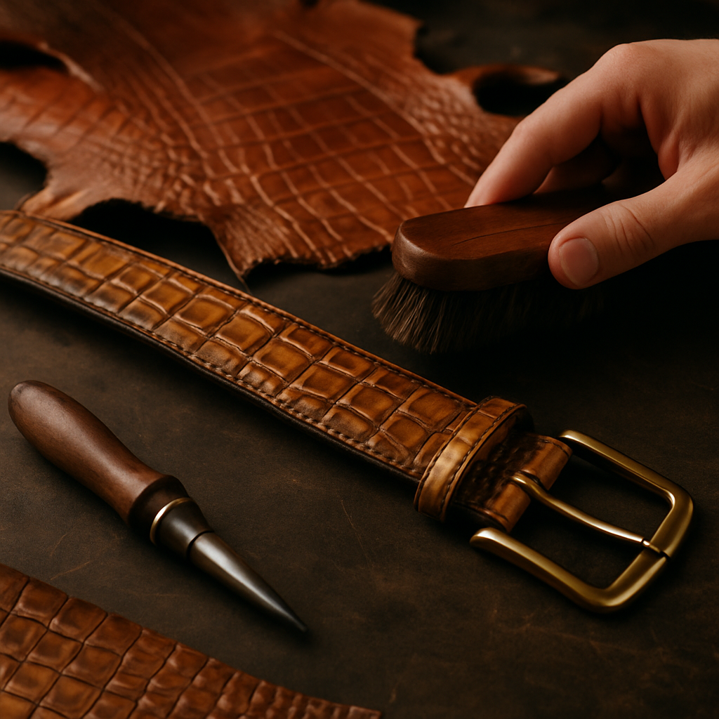 patina alligator leather