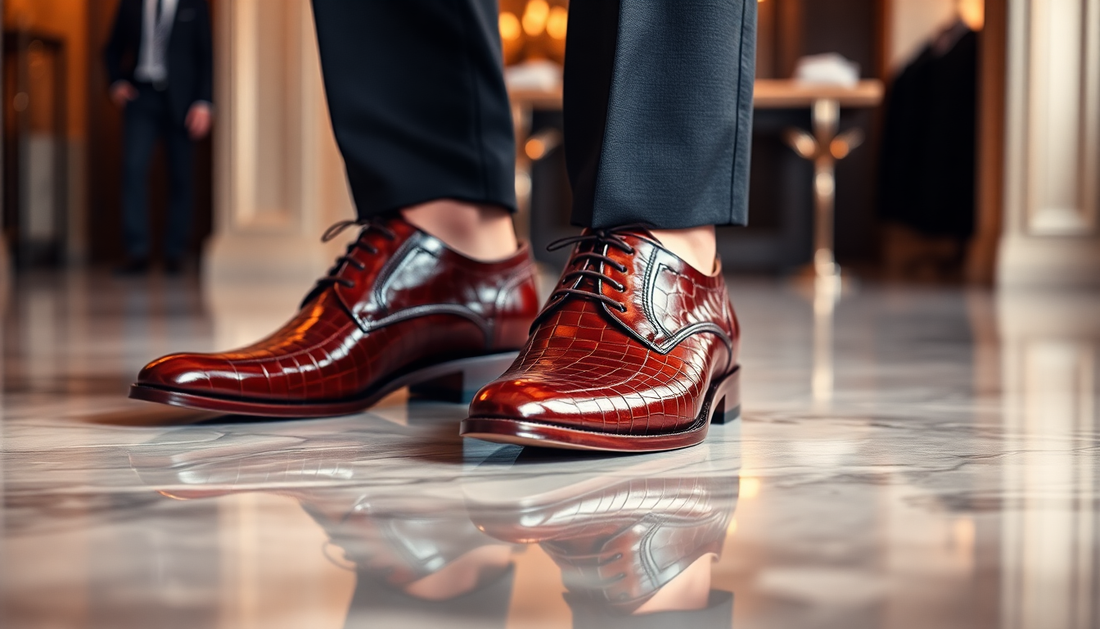 Elevate Your Style with Handcrafted Alligator Leather Dress Shoes