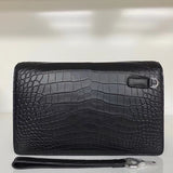 Handmade Crocodile Skin Clutch Wallet Business, Stylish Alligator Clutch Wallet