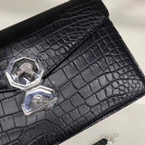 Handmade Crocodile Skin Clutch Wallet Business, Stylish Alligator Clutch Wallet