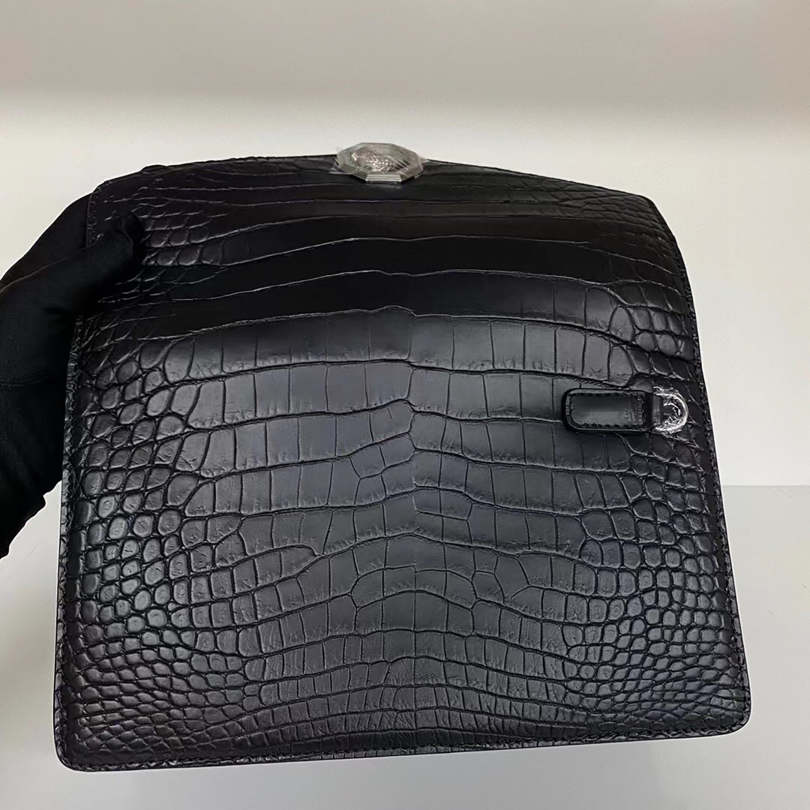 Handmade Crocodile Skin Clutch Wallet Business, Stylish Alligator Clutch Wallet