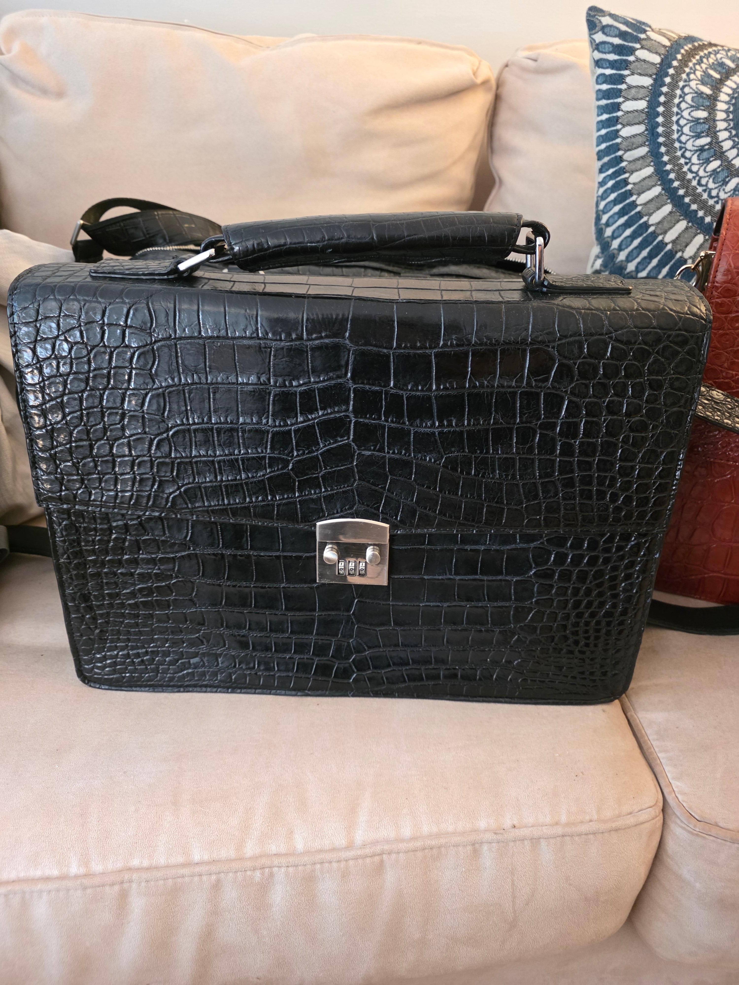 Custom Order for JS – Premium Leather Briefcase, Double Monk Strap Shoes & Matching Belt