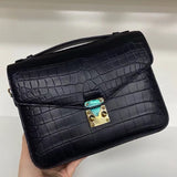 Genuine Matte Alligator Leather Top Handle Bag for Women