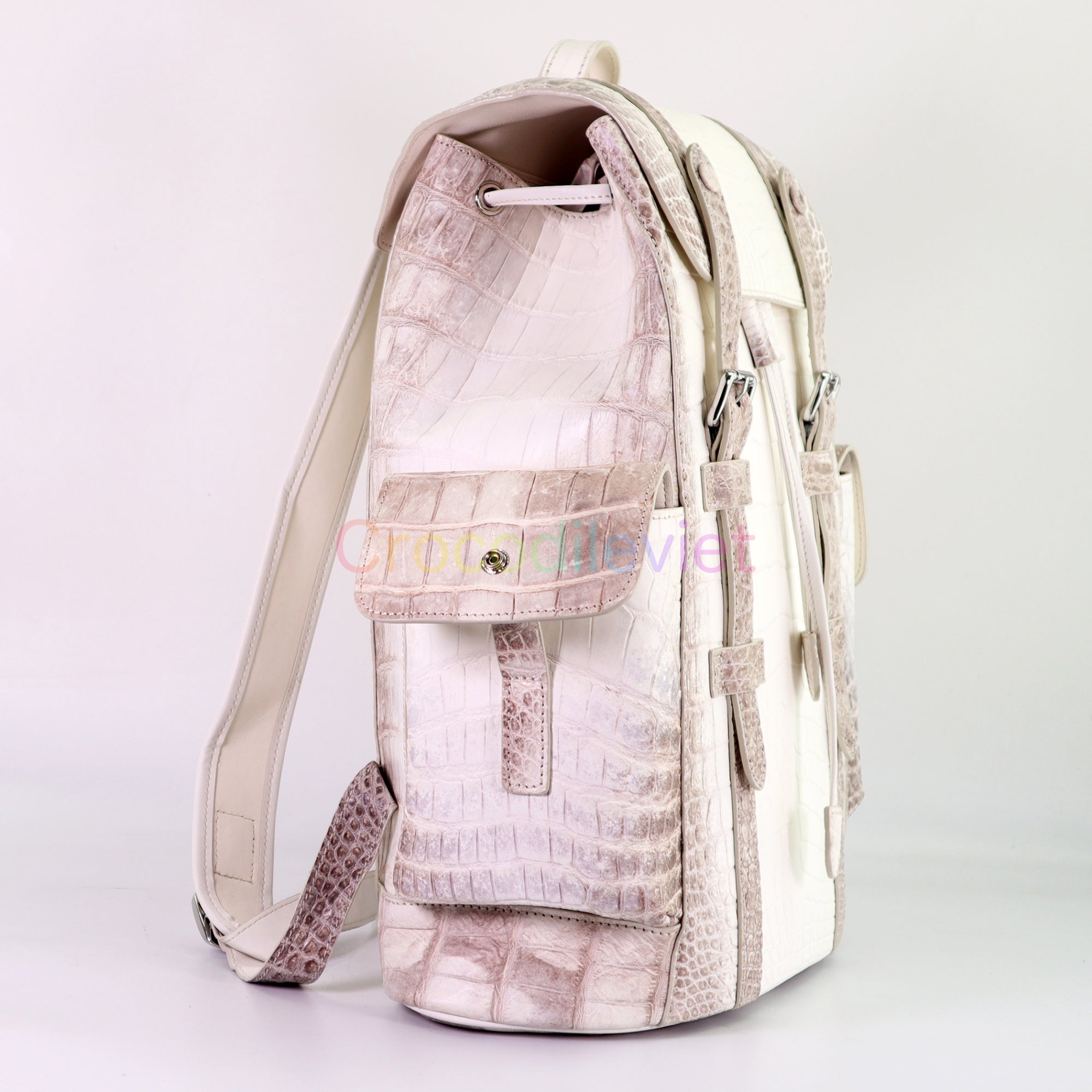100% Real Leather Backpack, New Crocodile Pattern Travel Backpack Large  Rucksack