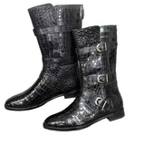 Men’s Handcrafted Alligator Crocodile Leather Luxury Alligator Boots Black, Dark Brown