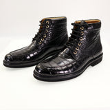 Men’s Handcrafted Alligator Crocodile Leather Dress Shoes Lace up Brogue Shoes