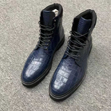 Handmade Men’s Alligator Leather Boots – Premium Black, Dark Brown, Navy