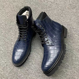 Handmade Men’s Alligator Leather Boots – Premium Black, Dark Brown, Navy