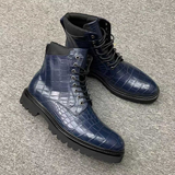 Handmade Men’s Alligator Leather Boots – Premium Black, Dark Brown, Navy