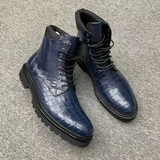 Handmade Men’s Alligator Leather Boots – Premium Black, Dark Brown, Navy