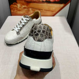 Handmade White Belly Alligator Sneakers for Men – Premium Men’s Himalaya Alligator Skin Sneakers with Luxury Street Style