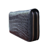 Genuine Alligator Crocodile Skin Leather Men's Zipper Wallets Purse Green, Dark Brown #0405