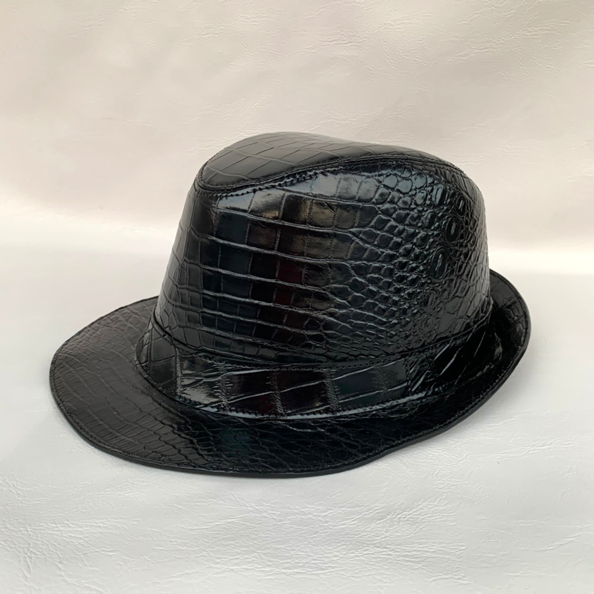 Alligator Leather Bucket Hat for Men – Handmade Leather Hat