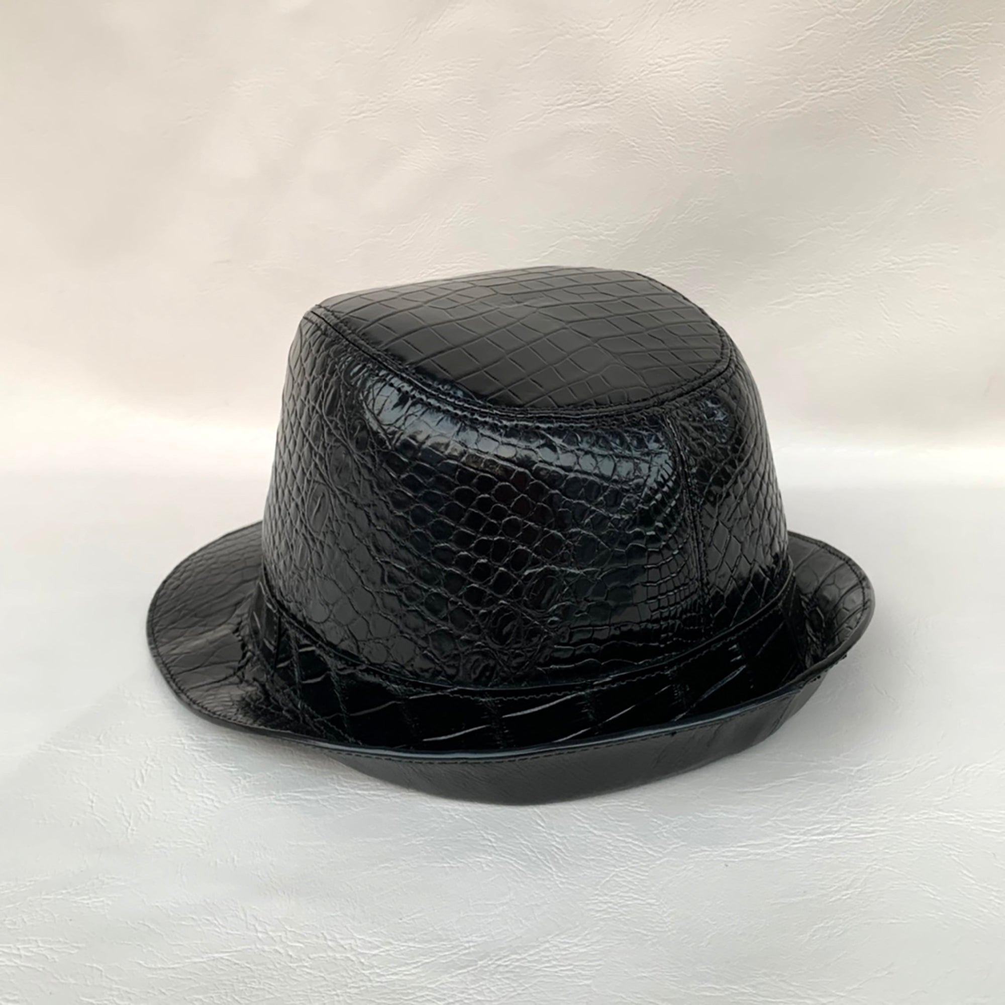 Alligator Leather Bucket Hat for Men – Handmade Leather Hat