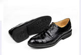 Handmade Alligator Leather Derby Shoes for Men – Elegant Exotic Style, Italian Cowhide Lining, Durable Rubber Sole for Daily Comfort #169