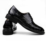 Handmade Alligator Leather Derby Shoes for Men – Elegant Exotic Style, Italian Cowhide Lining, Durable Rubber Sole for Daily Comfort #169