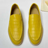 Alligator Leather Slip-On Loafers for Men – Handmade Exotic Casual Driving Shoes