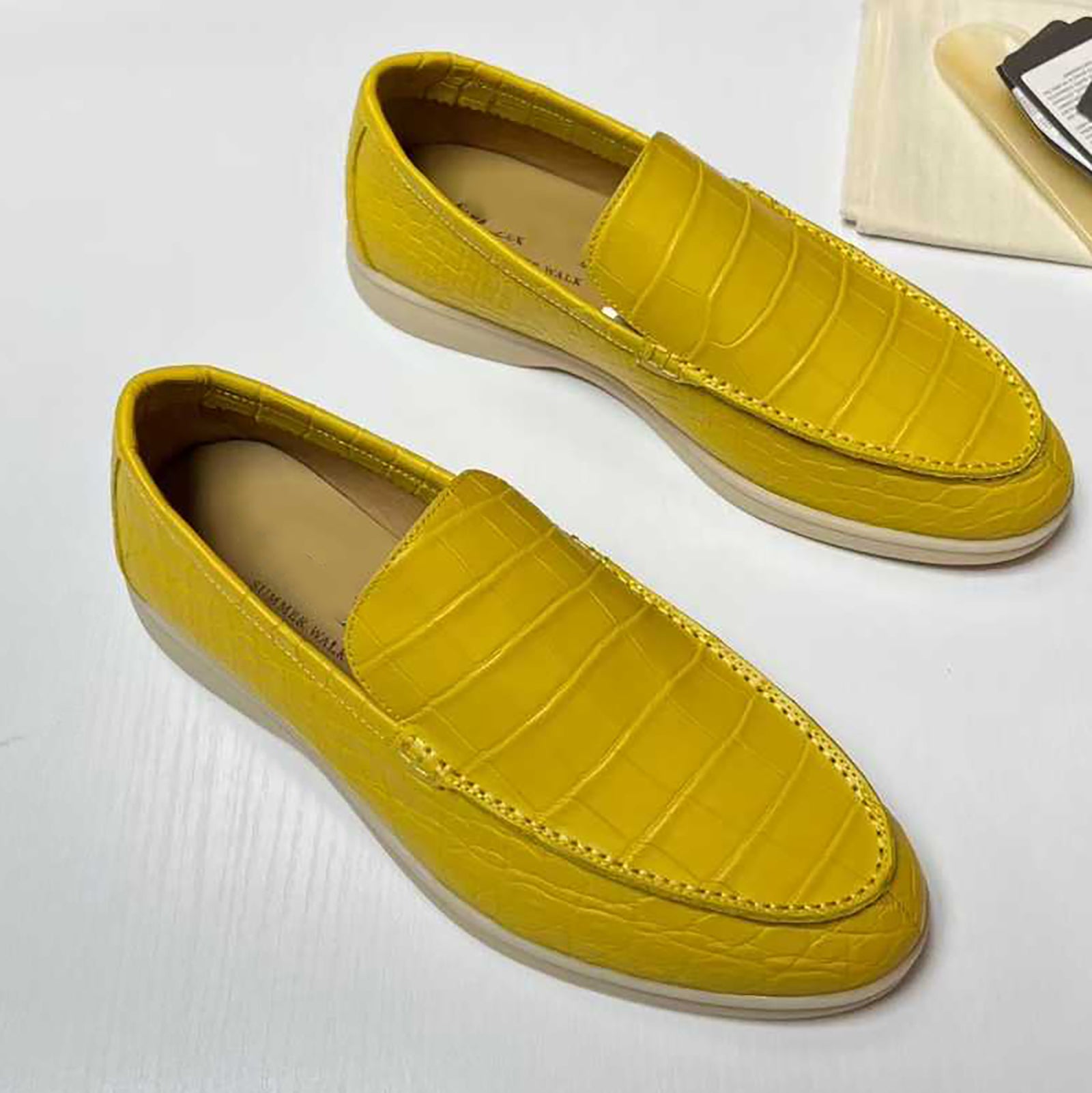 Alligator Leather Slip-On Loafers for Men – Handmade Exotic Casual Driving Shoes