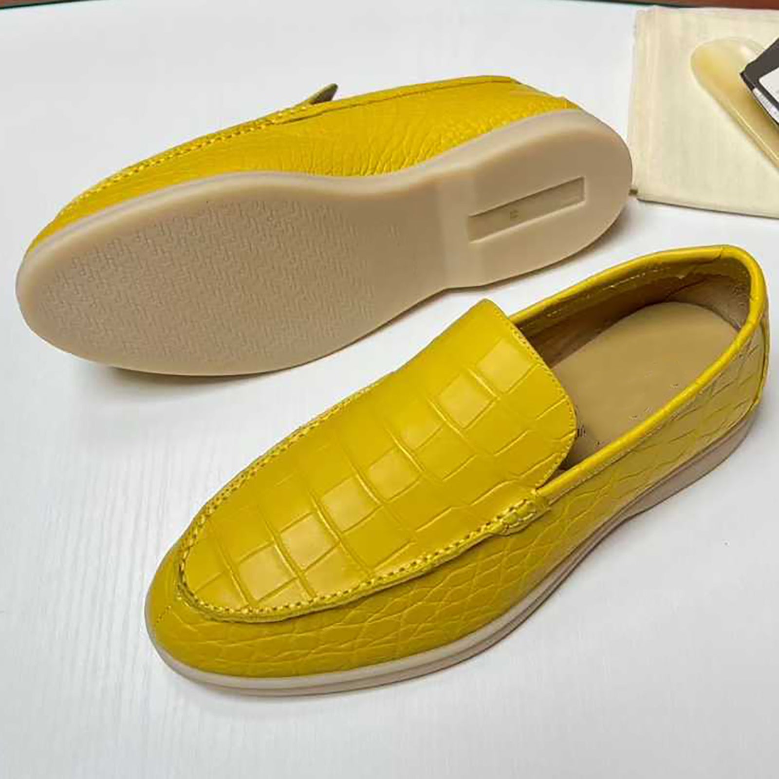 Alligator Leather Slip-On Loafers for Men – Handmade Exotic Casual Driving Shoes