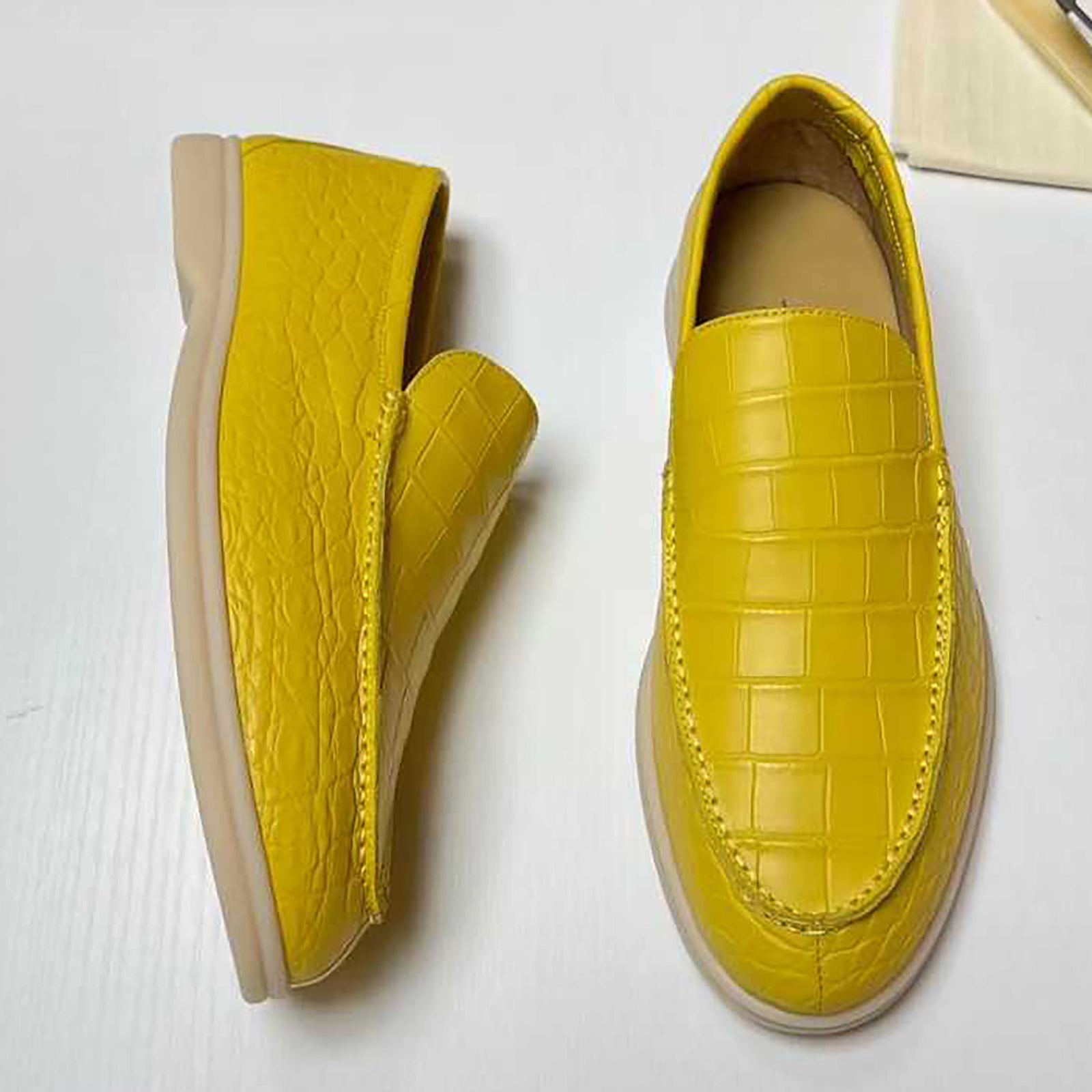 Alligator Leather Slip-On Loafers for Men – Handmade Exotic Casual Driving Shoes