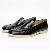 Alligator Leather Slip-On Loafers for Men – Handmade Exotic Casual Driving Shoes