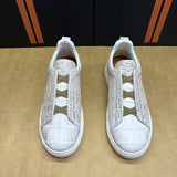 Alligator Leather Sneakers – Elastic Lace Designer Shoes for Men
