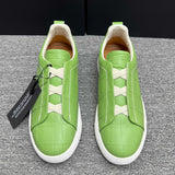 Alligator Leather Sneakers – Elastic Lace Designer Shoes for Men