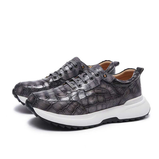 Alligator Leather Sneakers for Men – Handcrafted Exotic Style with Non-Slip Sole
