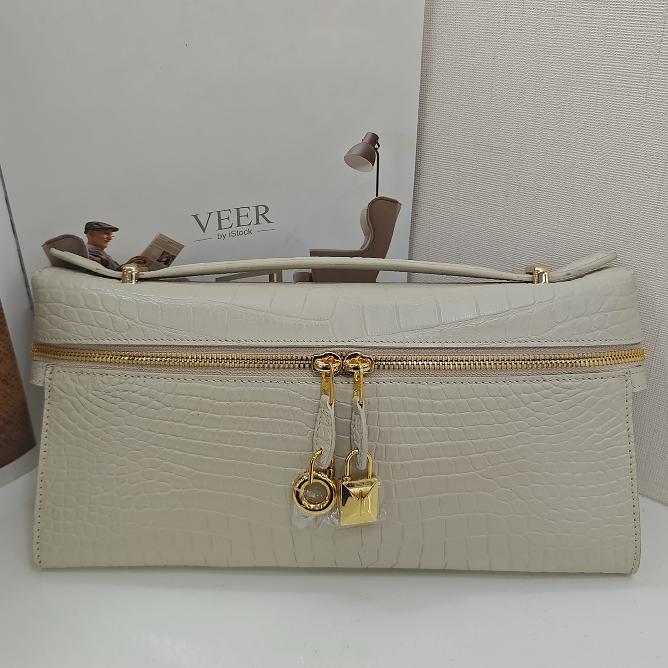Genuine Alligator Top Handle Clutch – Handmade Evening Bag for Women