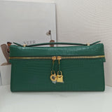 Genuine Alligator Top Handle Clutch – Handmade Evening Bag for Women