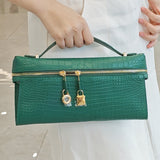 Genuine Alligator Top Handle Clutch – Handmade Evening Bag for Women