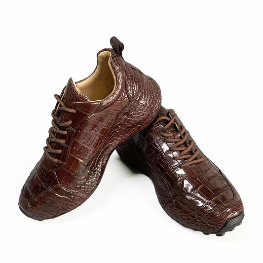 Handcrafted Alligator Leather Chunky Sneakers for Men: Luxury and Style Combined