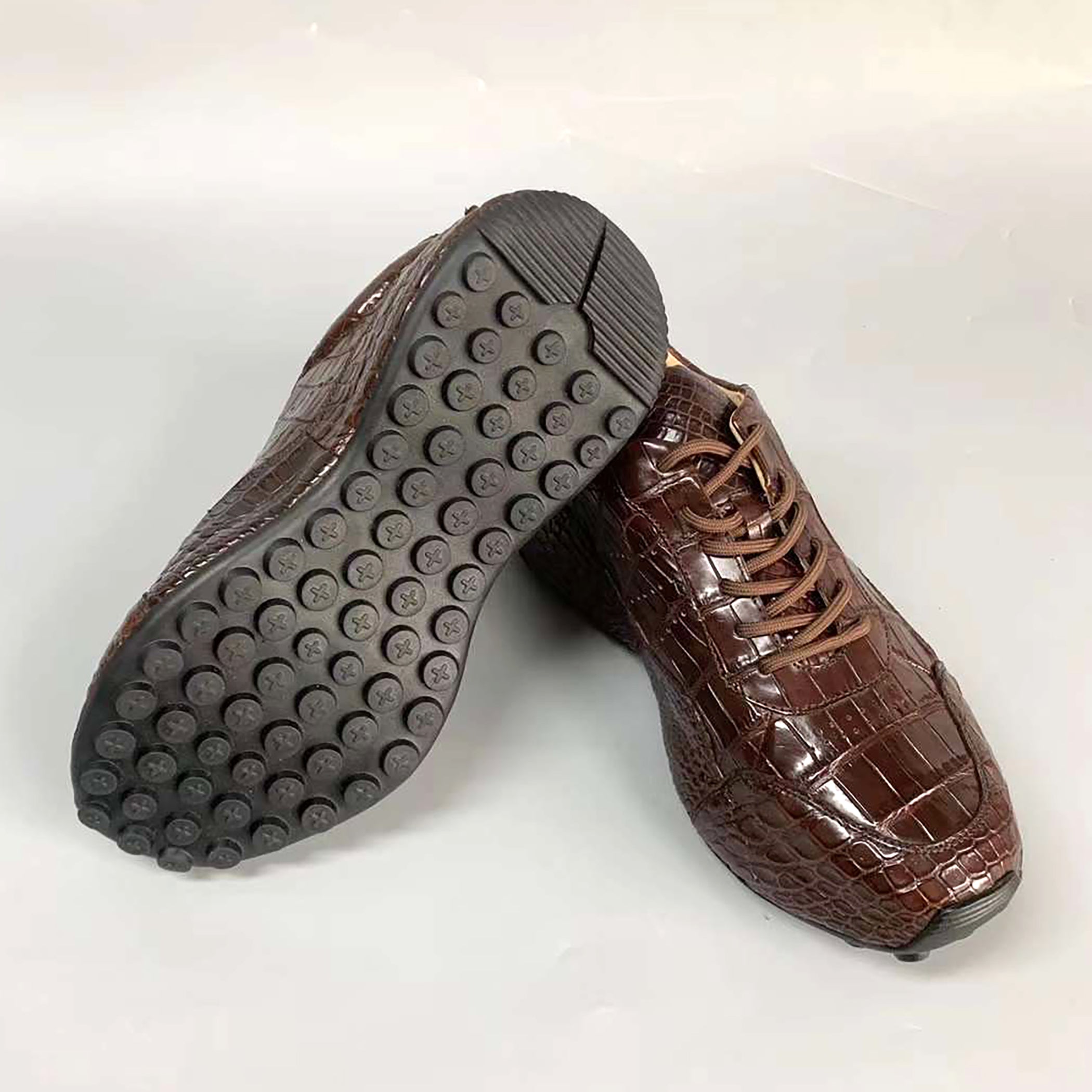 Handcrafted Alligator Leather Chunky Sneakers for Men: Luxury and Style Combined