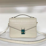 Genuine Matte Alligator Leather Top Handle Bag for Women