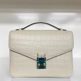 Genuine Matte Alligator Leather Top Handle Bag for Women