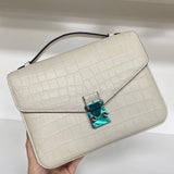 Genuine Matte Alligator Leather Top Handle Bag for Women