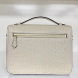 Genuine Matte Alligator Leather Top Handle Bag for Women