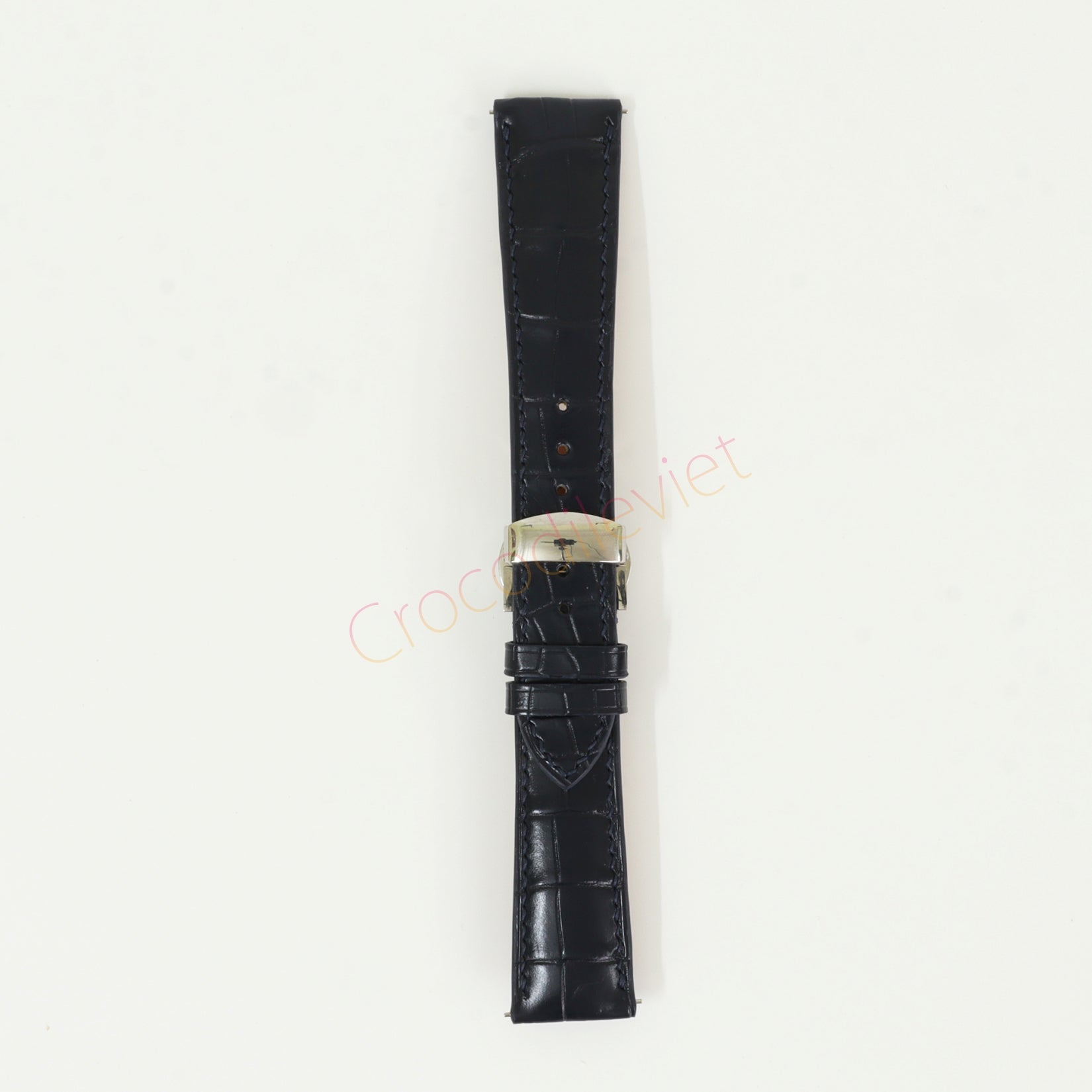 Genuine Alligator Leather Watch Straps With Deployant Clasp, Leather Watch Bands Quick Release Pins, Handmade Leather Watch Strap